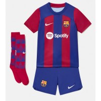 Camiseta Barcelona Paez Gavi #6 Primera Equipación para niños 2023-24 manga corta (+ pantalones cortos)
